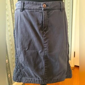 Anthropologie Pilcro and the Letterpress Gray Pencil Skirt with Crochet